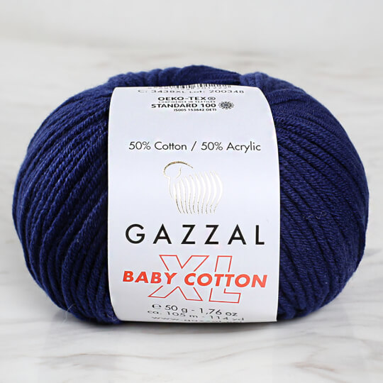 Gazzal Baby Cotton XL Lacivert Bebek Yünü - 3438XL
