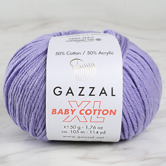Gazzal Baby Cotton XL Lila Bebek Yünü -3420XL