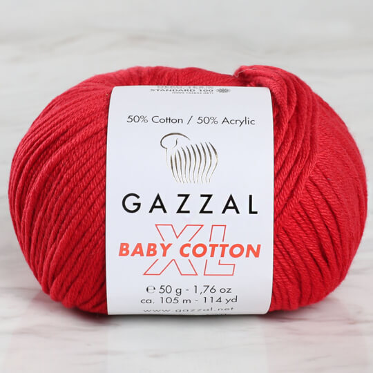 Gazzal Baby Cotton XL Kırmızı Bebek Yünü - 3439XL