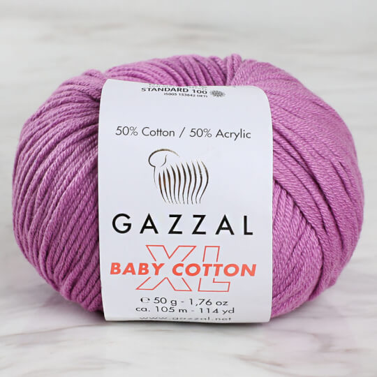 Gazzal Baby Cotton XL Lila Bebek Yünü - 3414XL
