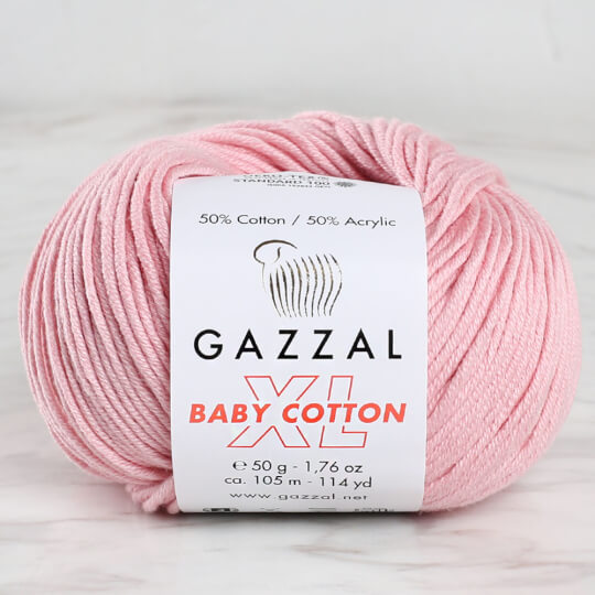 Gazzal Baby Cotton XL Pembe Bebek Yünü - 3444XL