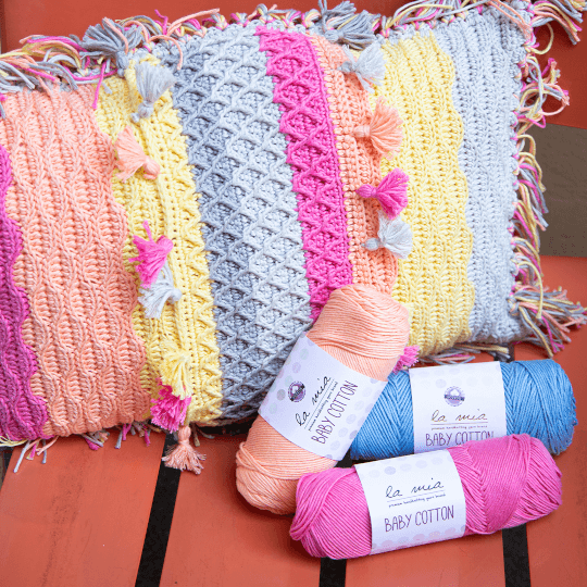 La Mia Baby Cotton Toz Pembe El Örgü İpi - L029
