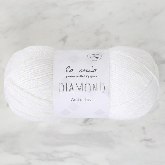 La Mia Diamond Yarn, White - L001 - Hobiumyarns