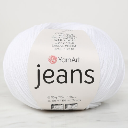 YarnArt Jeans Optik Beyaz El Örgü İpi - 62