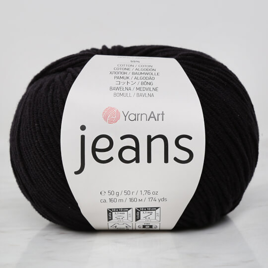 YarnArt Jeans Knitting Yarn, Black - 53 - Hobiumyarns