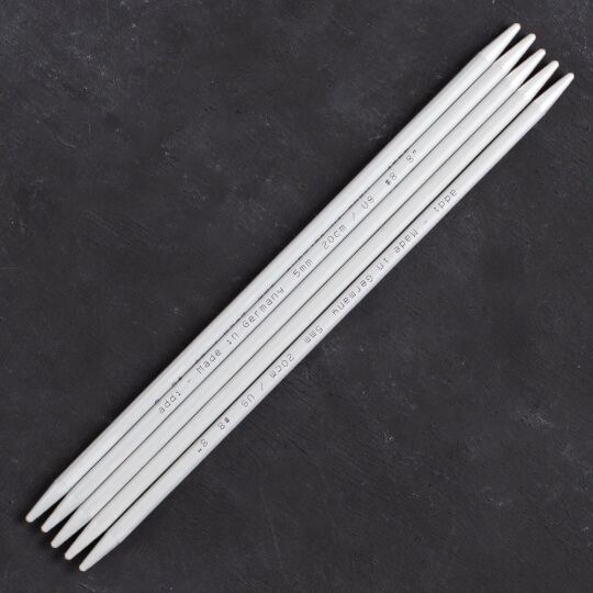 3.5mm 20cm Addi Double Pointed Needles Aluminium 