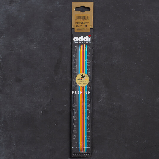Addi Colibri 3mm 20cm Renkli Çorap Şişi - 204-7