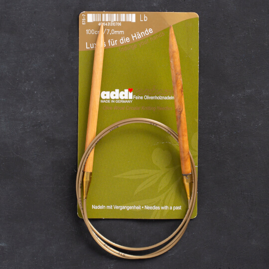 Addi Olive Wood 7 mm 100 cm Zeytin Ağacı Misinalı Örgü Şişi - 575-7