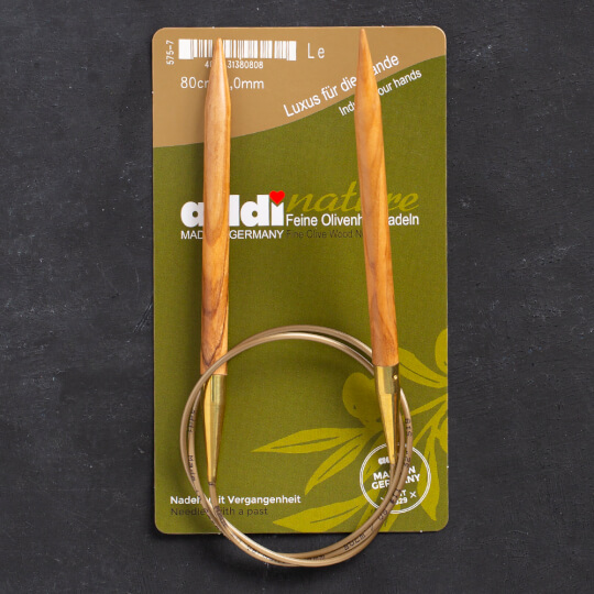 Addi Olive Wood 8 mm 80 cm Zeytin Ağacı Misinalı Örgü Şişi - 575-7