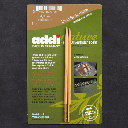 addi Click Nature Olive Wood GOLD Edition Interchangeable Knitting Needle set 