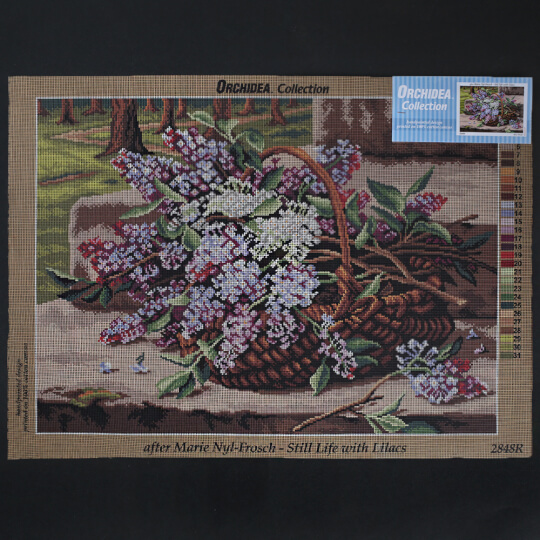 Orchidea 50x70 cm Marie Nyl - Frosch - Still Life With Lilacs Baskılı Goblen 2848R