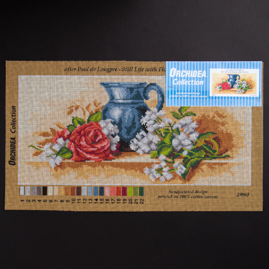ORCHİDEA 24 x 51 cm  Sürahi ve Çiçekler Baskılı Goblen 2996J 