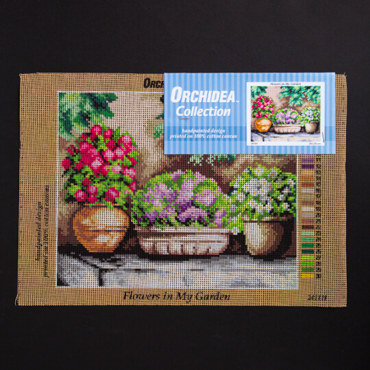 ORCHİDEA 24 x 30 cm Bahçedeki Çiçekler Baskılı Goblen 2411H