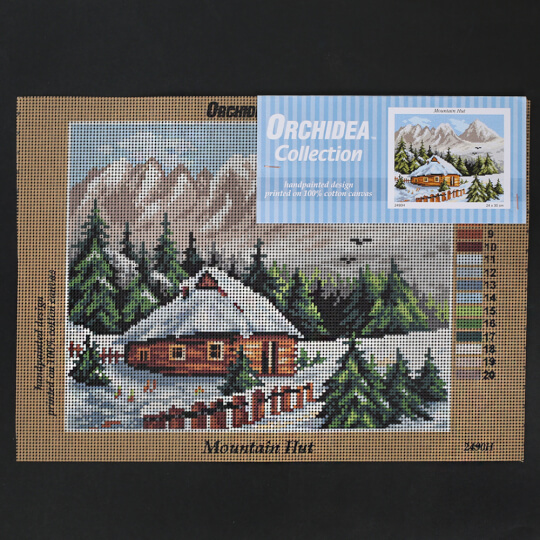 Orchidea 24x30 cm Mountain Hut Baskılı Goblen 2490H