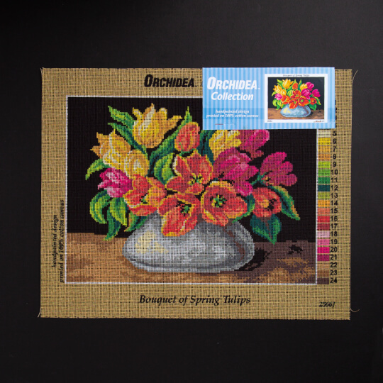 ORCHİDEA 30 x 40 cm  Lale Buketi Baskılı Goblen 2566J 