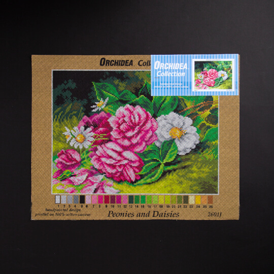 ORCHİDEA 30 x 40 cm Şakayık ve Papatyalar Baskılı Goblen 2601J 