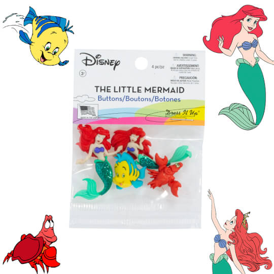 Dress It Up The Little Mermaid Dekoratif Düğme - 7726