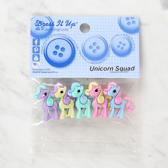 Dress It Up Unicorn Takımı Dekoratif Düğme - 10522