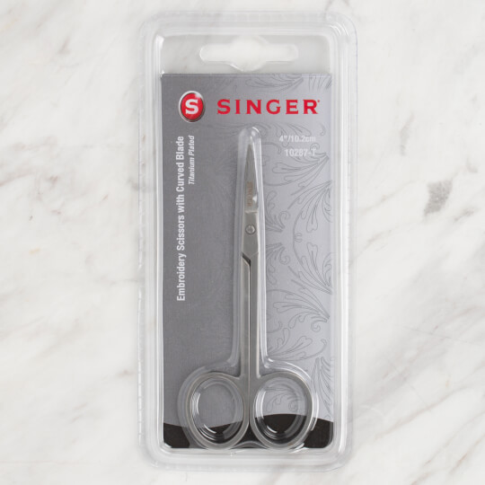 Singer Floral 4 Inch Embroidery Scissors Curved Blade
