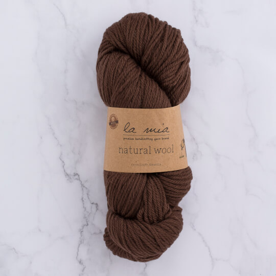 La Mia Natural Wool Acı Kahverengi El Örgü İpi - H7