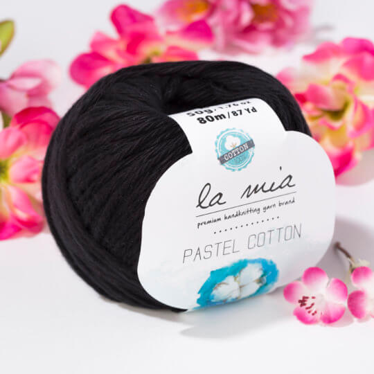 La Mia Pastel Cotton Siyah El Örgü İpi - L006