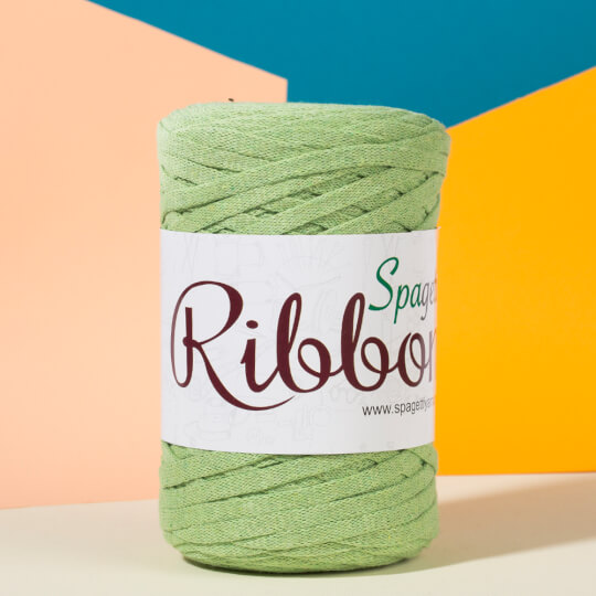 Spagettiyarn Ribbon Yeşil El Örgü İpi - 14