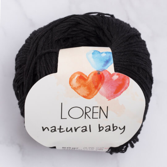 Loren Natural Baby Siyah El Örgü İpi - R004