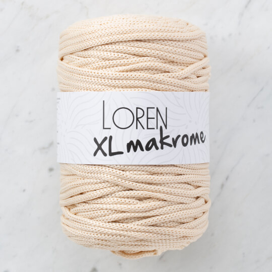 Loren XL Makrome Açık Bej El Örgü İpi - R040
