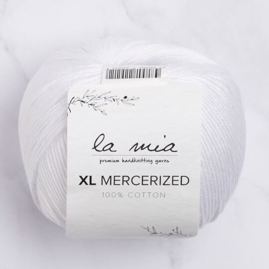 La Mia XL Mercerized Beyaz El Örgü İpi - 2