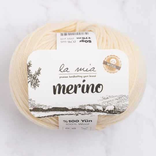 La Mia Merino Krem El Örgü İpi - L075