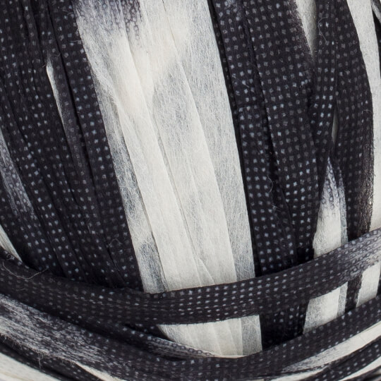 Loren Fashion Siyah Beyaz Rafya Şerit İp - R072