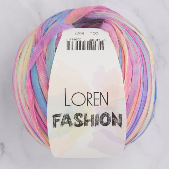 Loren Fashion Açık Gökkuşağı Rafya Şerit İp - R077