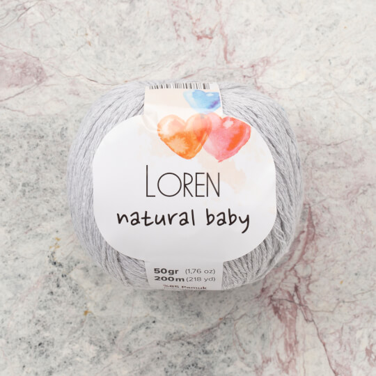 Loren Natural Baby Açık Gri El Örgü İpi - R080