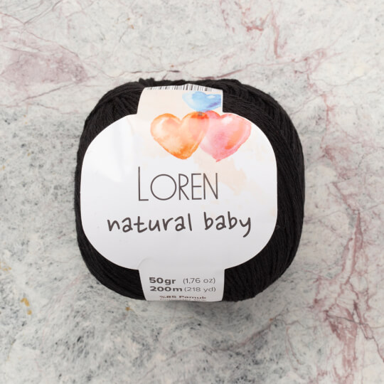 Loren Natural Baby Siyah El Örgü İpi - R004