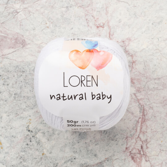 Loren Natural Baby Beyaz El Örgü İpi - R001
