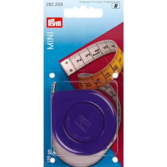 Prym Tape Measure with cm and inch Scale, 14 x 5.7 x 1.7 cm,  Yellow/Green/Red/White