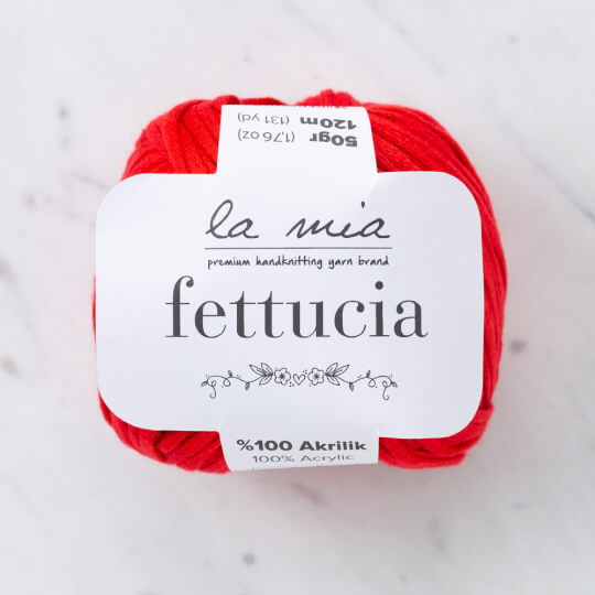 La Mia Fettucia 6'lı Paket Kırmızı El Örgü İpi - L092