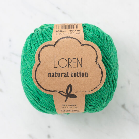 Loren Natural Cotton Yeşil El Örgü İpi - R028