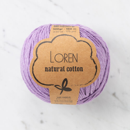 Loren Natural Cotton Lila El Örgü İpi - R020