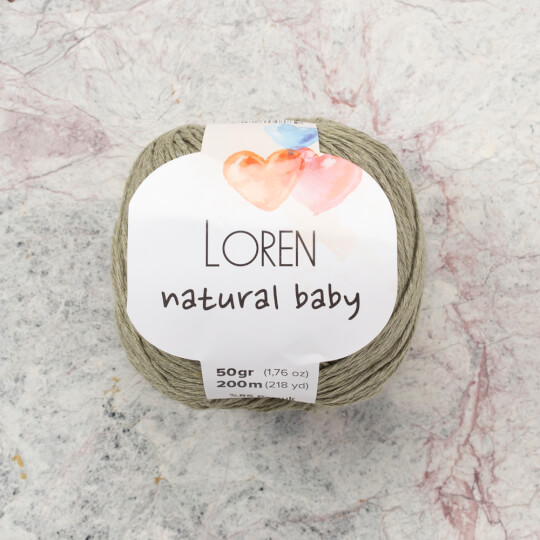 Loren Natural Baby Küf Yeşili El Örgü İpi - R089