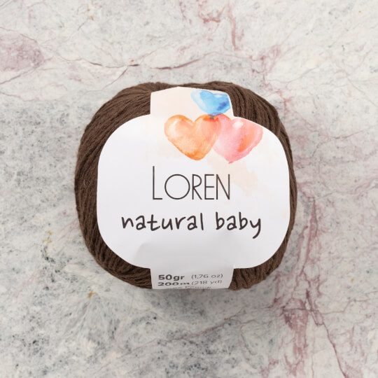 Loren Natural Baby Kahverengi El Örgü İpi - R035