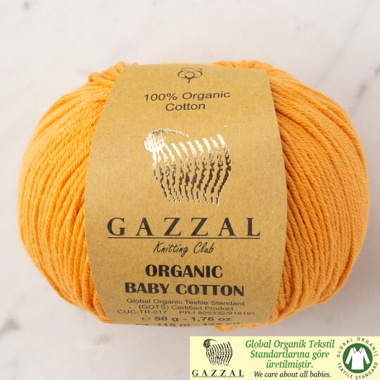 Gazzal Organic Baby Cotton Hardal Sarısı Bebek Yünü - 418