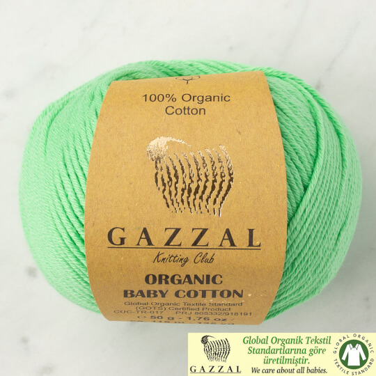 Gazzal Organic Baby Cotton Açık Yeşil Bebek Yünü - 421