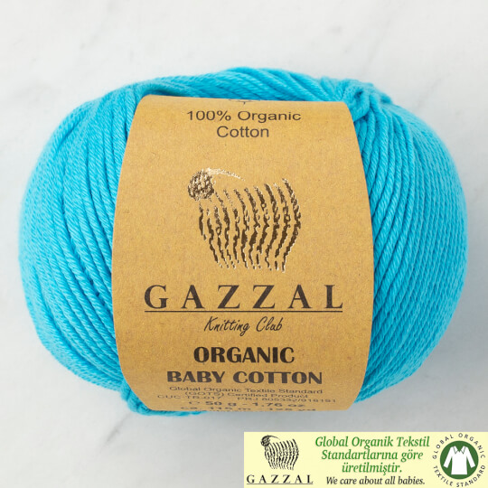 Gazzal Organic Baby Cotton Turkuaz Bebek Yünü - 424