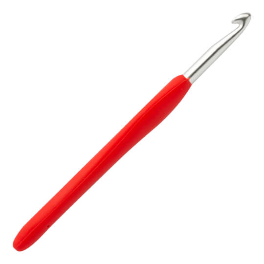 Loren 6 mm Soft Handled Crochet Hook, Red - Hobiumyarns