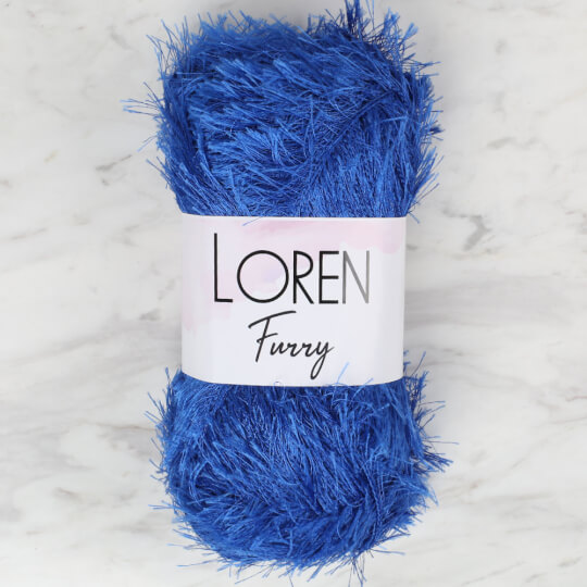 Loren Furry Knitting Yarn, Saxe Blue - RF004