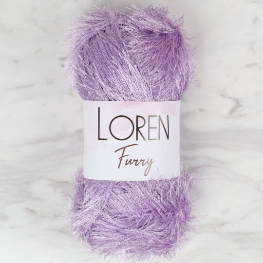 Loren Furry Knitting Yarn, Lilac - RF009