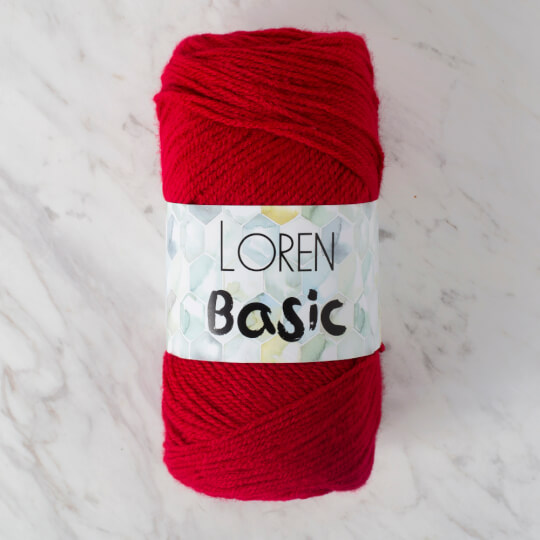 Loren Basic Kırmızı El Örgü İpi - 132