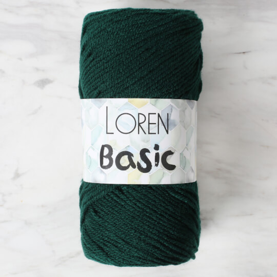 Loren Basic Koyu Yeşil El Örgü İpi - 480