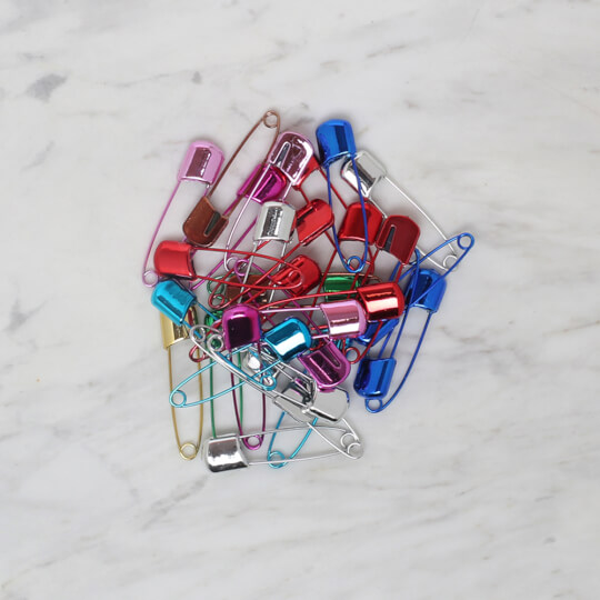 Loren 10 pcs Big Size Colored Safety Pins